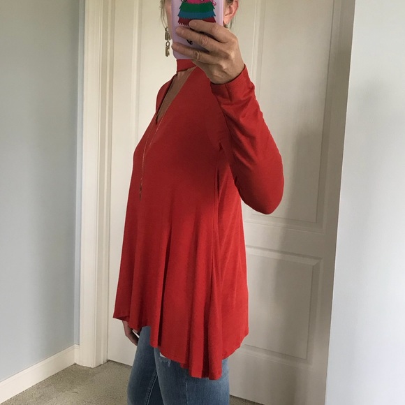❤️1 SMALL❤️Gorgeous Orange/Red Color Tunic - Picture 4 of 6